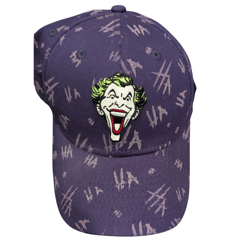 New Era Joker Hat Small/Medium Purple HA HA Print Stretch Fit DC Comics Cap